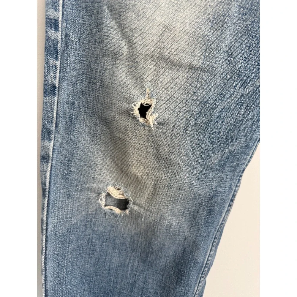 American Eagle Outfitters Men's 34x30 Blue‎ Distressed Straight Leg Denim Jeans